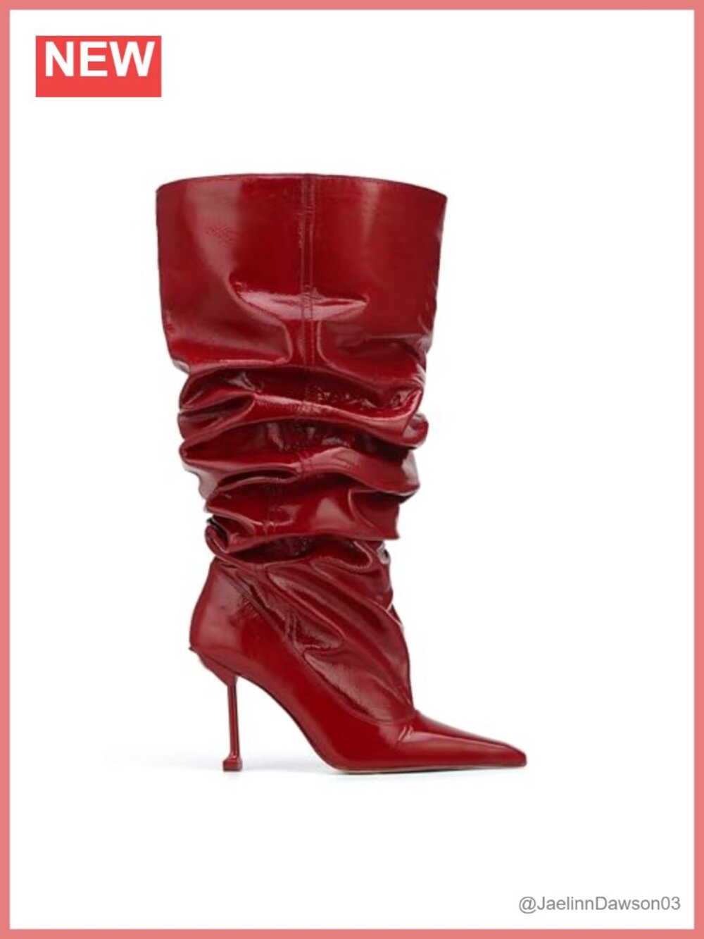 Womens Slouchy Knee High Wide Calf Pointed Toe Stiletto Heel Leather Boots